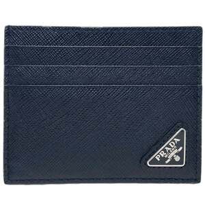 Prada Triangle Card Case, Saffiano Leather, Black, 2MC223, Triangular Plate, ...